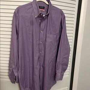 Chaps Purple Men's Shirt w/houndstooth look of tiny checks SZ L